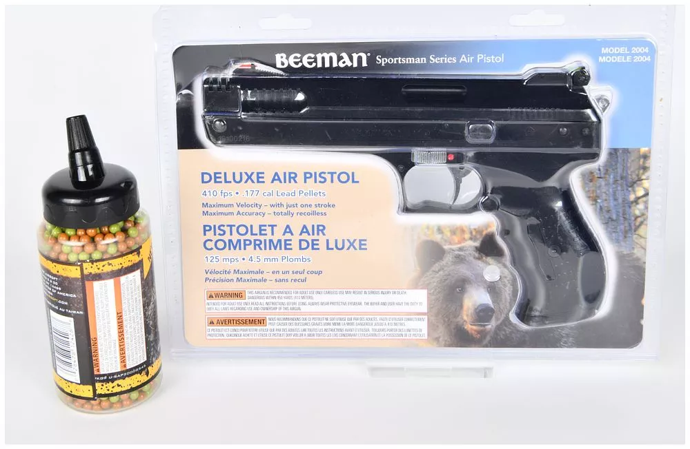 Beeman Sportsman Series Model 2004 / P17 Deluxe .177 Caliber Pellet Air Pistol with Premier Ammo BBs