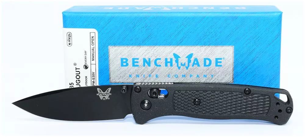 Benchmade 535 Bugout Folding Knife, CPM-S30V Black Blade, Black Polymer Handle