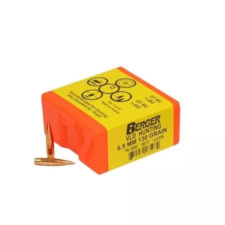 Berger Match Grade 6.5mm Hunting Bullets - 130 gr VLD Hunter