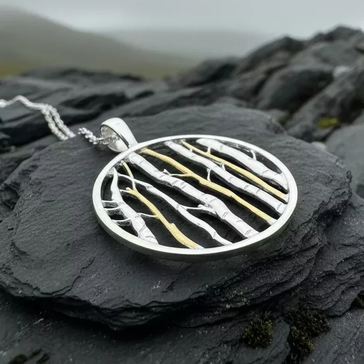 Birch Tree Forest Necklace in Sterling Silver