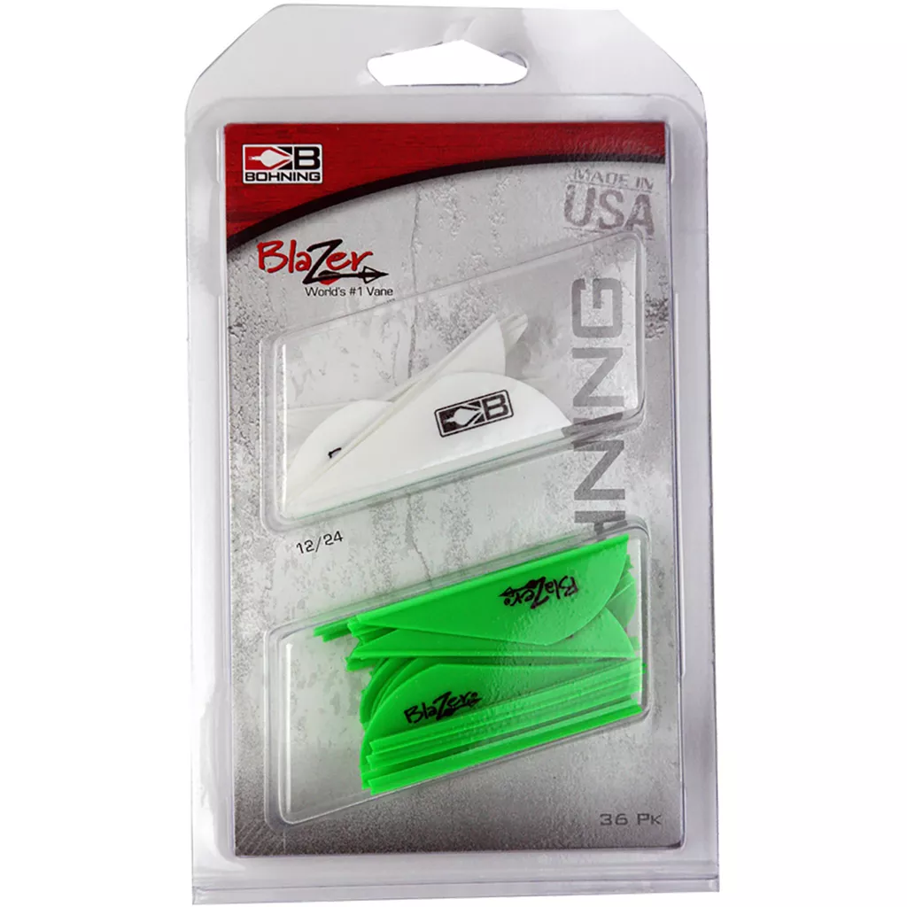 Bohning Blazer Vane Combo - White/Neon Green (36 pk)