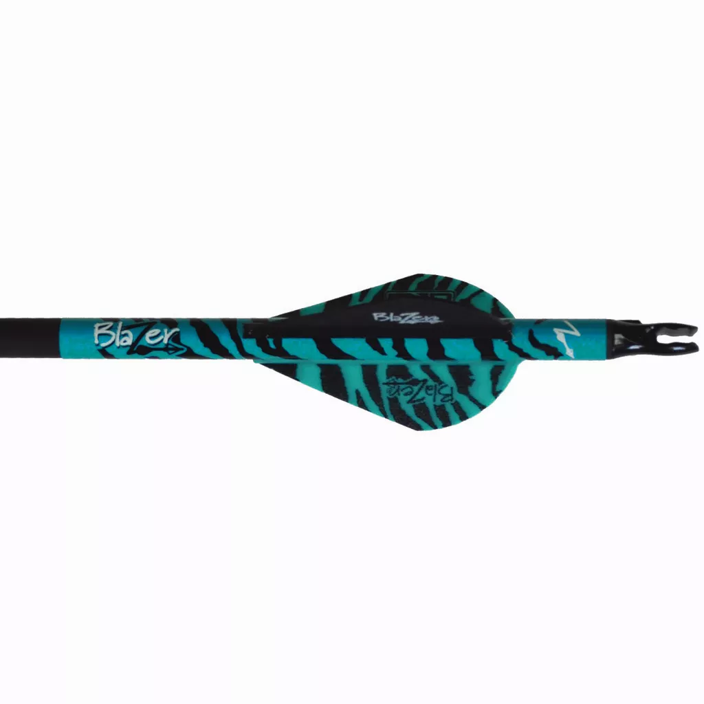 Bohning Blazer Vanes Teal Tiger - 100 Pack for Archery