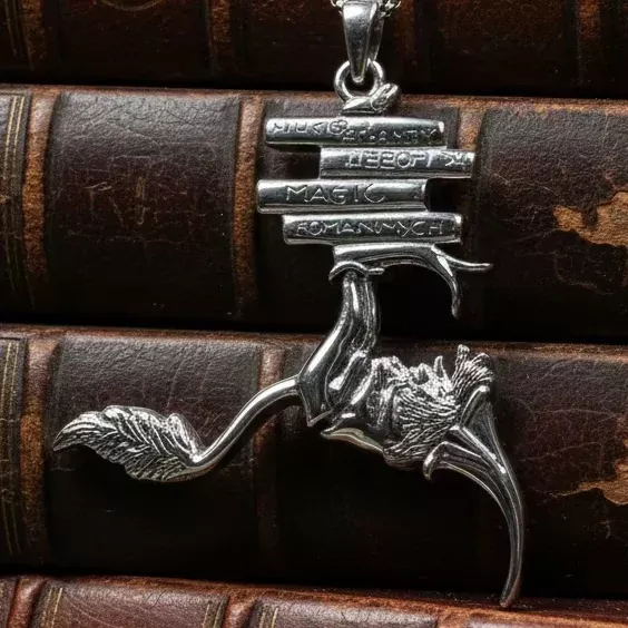 Book Lover Gnome Necklace in Sterling Silver