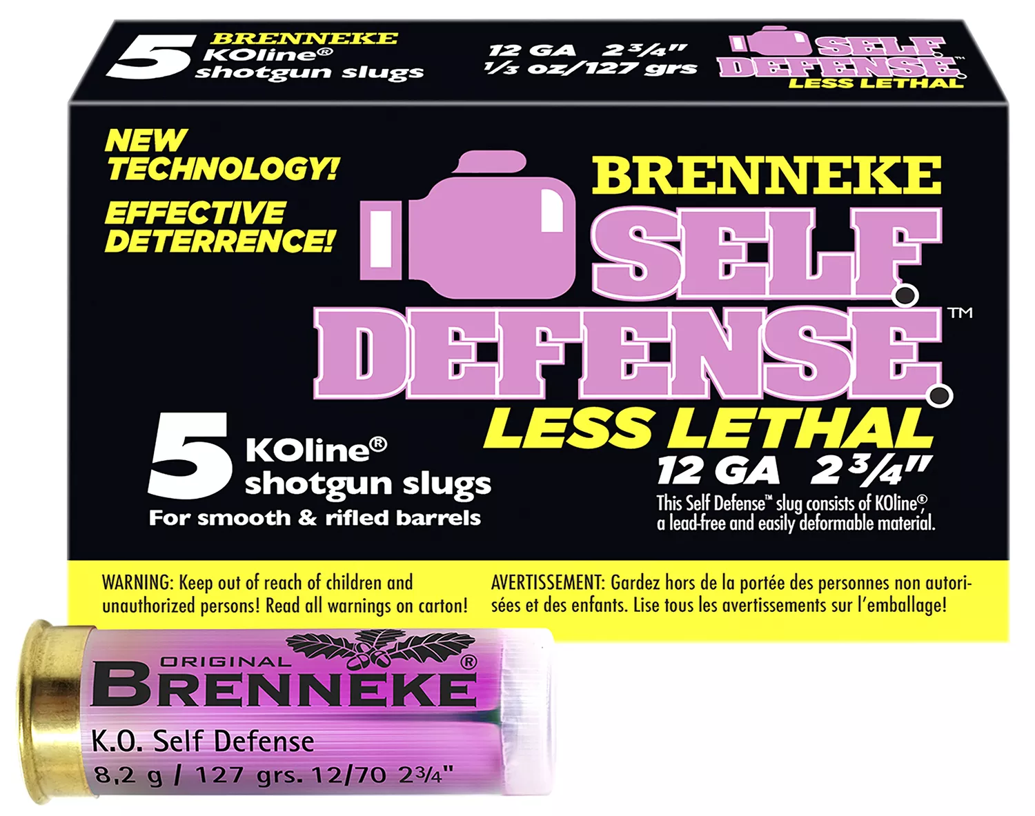 Brenneke SL122SDLL 12 Gauge 2-3/4" Self Defense Sabot Slugs 1/3 oz - 5 Rounds (50 Boxes per Case)