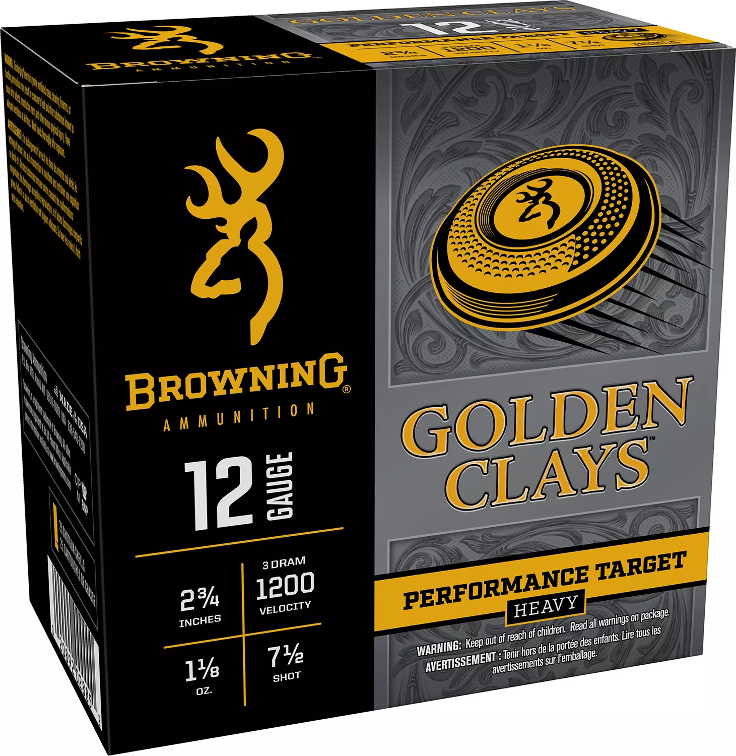 Browning Ammo BGC12M7 Golden Clays 12Gauge 2.75" 1 1/8oz 7.5Shot 25 Per Box/10 Case