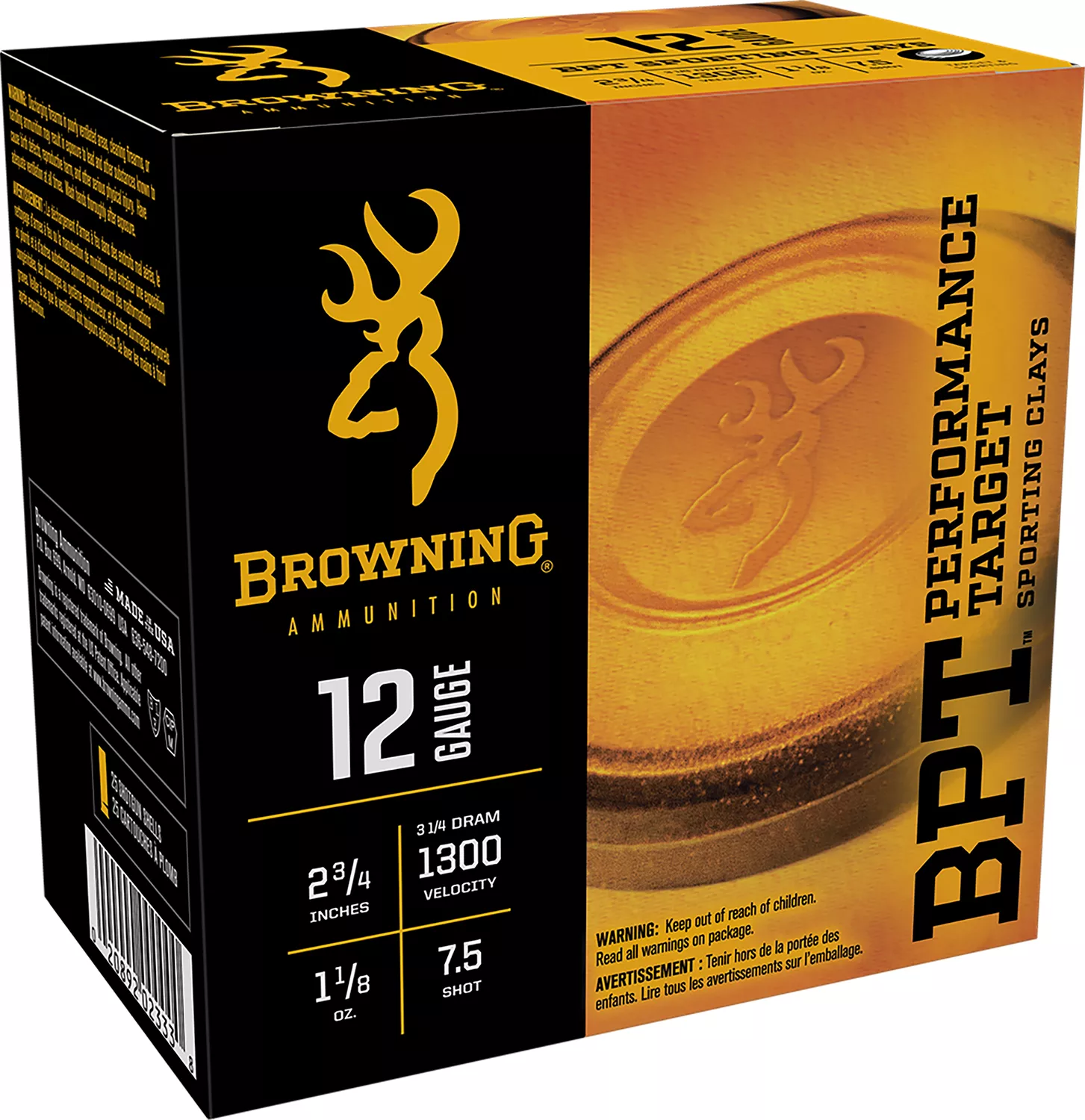 Browning BPT Performance Target 12 Gauge 2-3/4" #8 Shot 1-1/8 oz - 25 Rounds