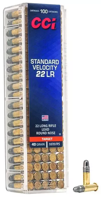 CCI 22 LR Standard Velocity 40GR LRN 100RD Box
