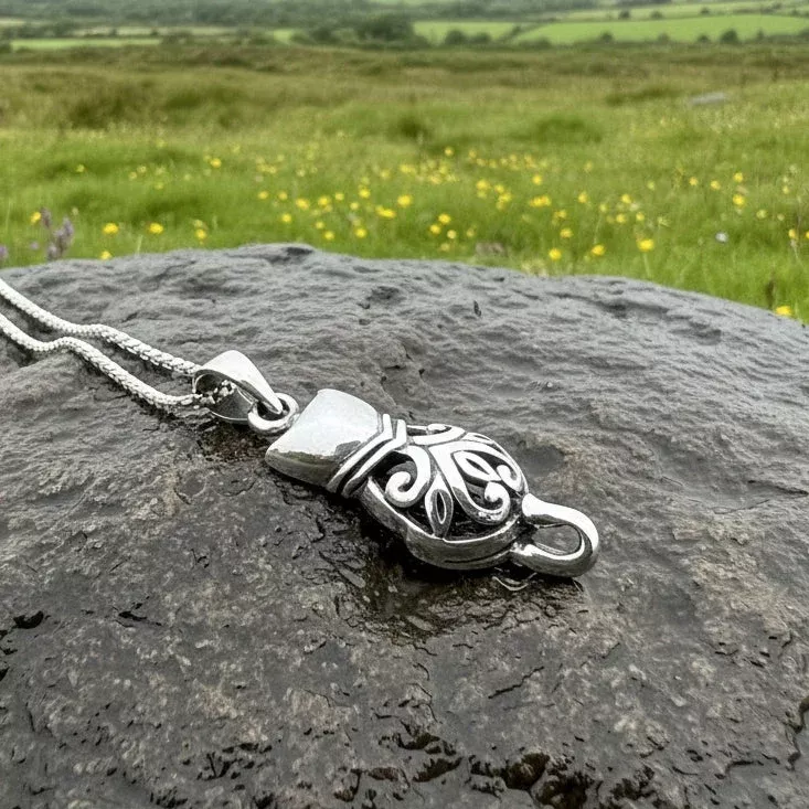 Celtic Cat Necklace in Sterling Silver