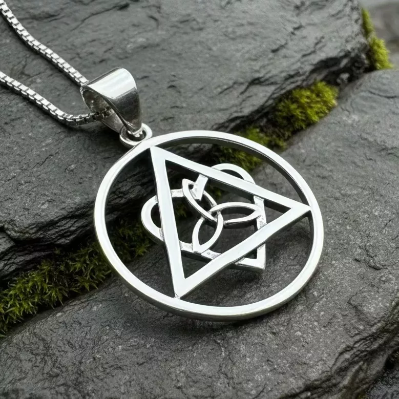 Celtic Trinity Knot AA Sobriety Necklace in Sterling Silver