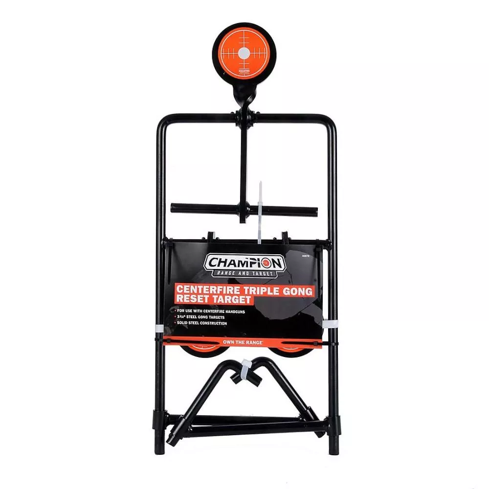 Champion Centerfire Handgun Triple Gong Reset Target