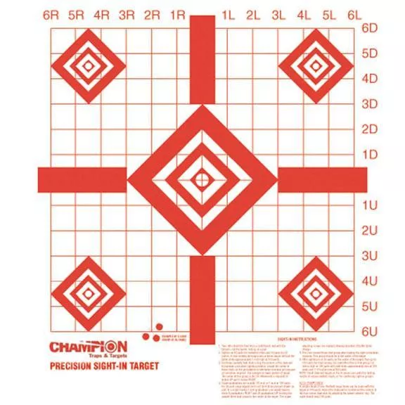 Champion Redfield Style Precision Sight-In Target - 100 Pack