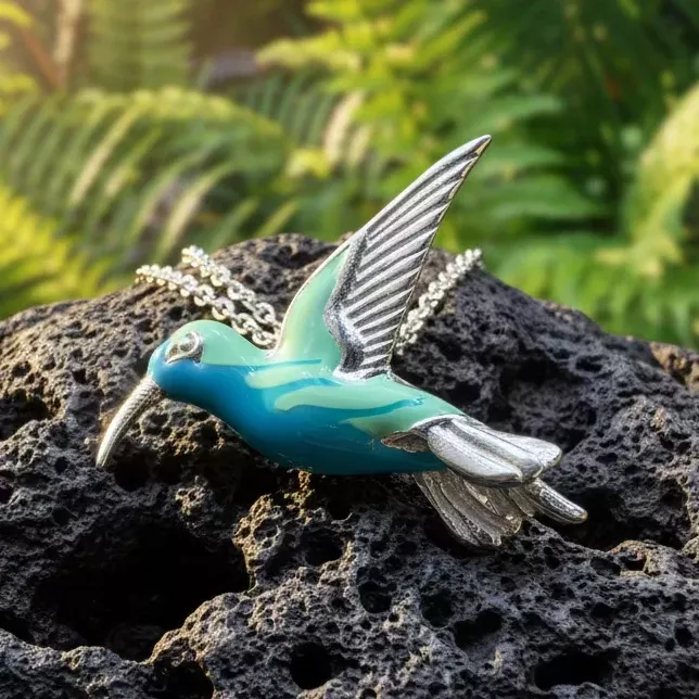 Colibrì Hummingbird Necklace in Sterling Silver