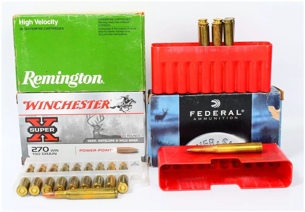 A Collection of 72 Mixed Centerfire Rifle Rounds, including Winchester .270 Win, Federal, and Remington