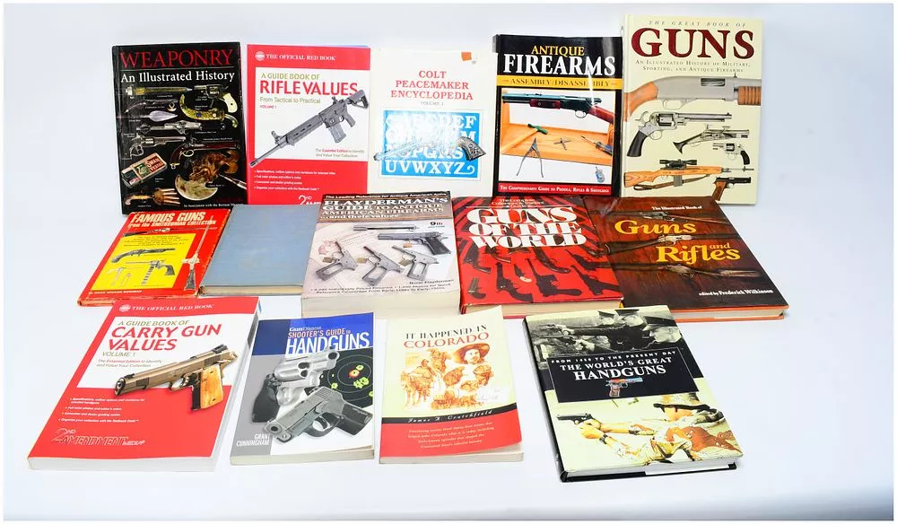 A Collection of Illustrated Books on Firearms, History, and Valuation