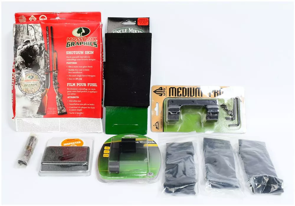 A Collection of Mossy Oak Graphics 14004 Shotgun Skin and Contemporary Firearm Accessories