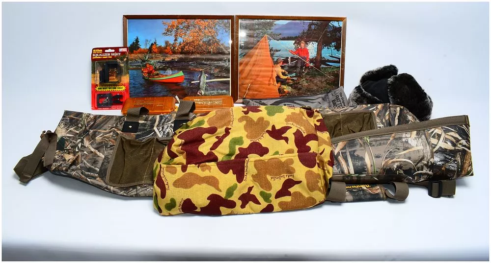 A Collection of Outdoor Sporting Gear, including an Allen Equalizer Sight, Realtree and Ducks Unlimited Items