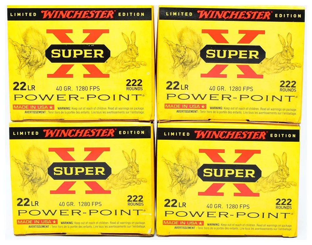 A Collection of Winchester Super-X 22 Long Rifle 40 Grain Power-Point Plated Hollow Point Ammunition, Limited Winchester Edition, 888 Rounds