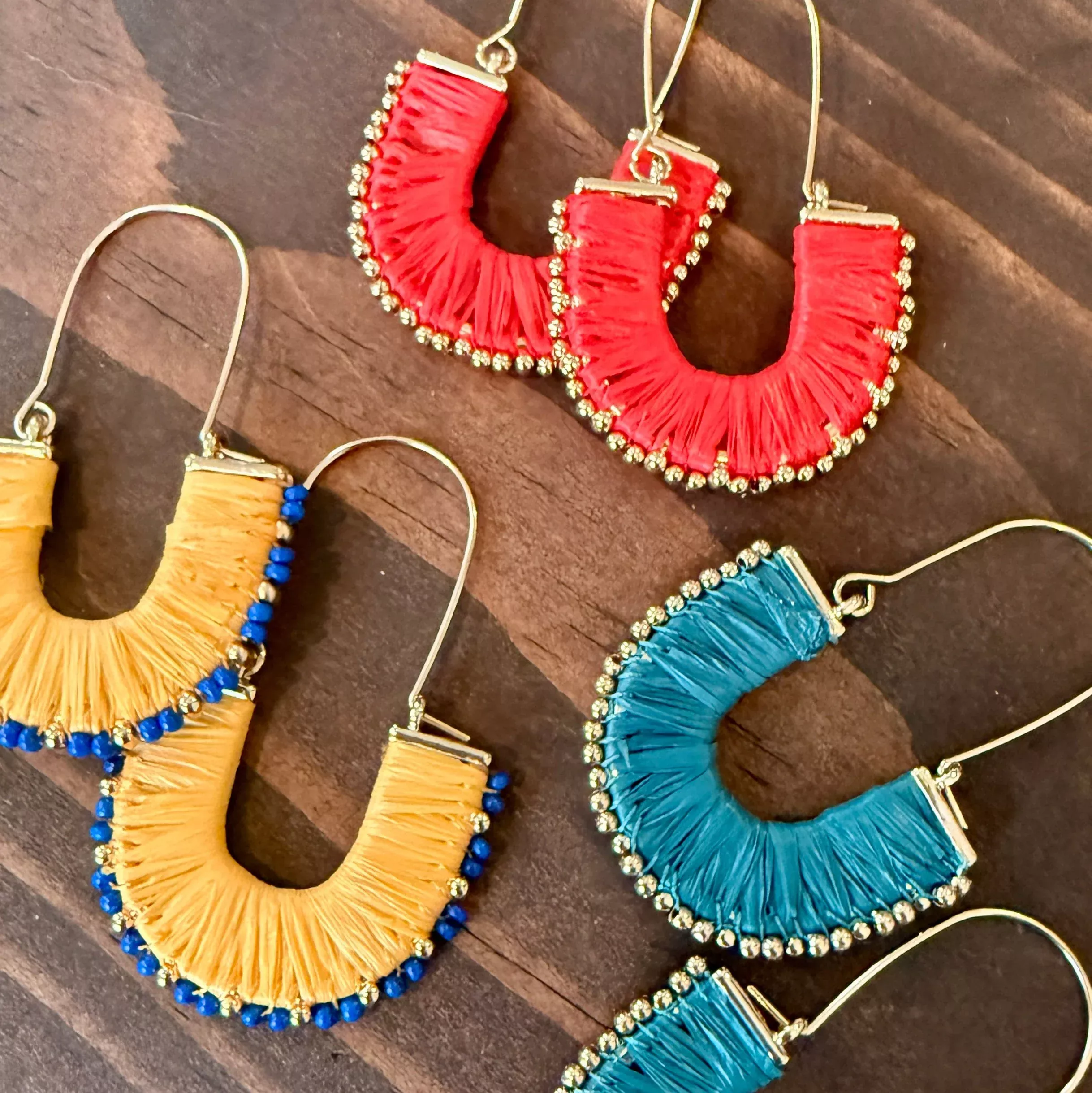 colorful woven wrapped hoops