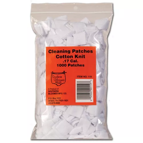 Cotton Knit Cleaning Patches for .17 Caliber Rifle - 1000 Bulk Bag