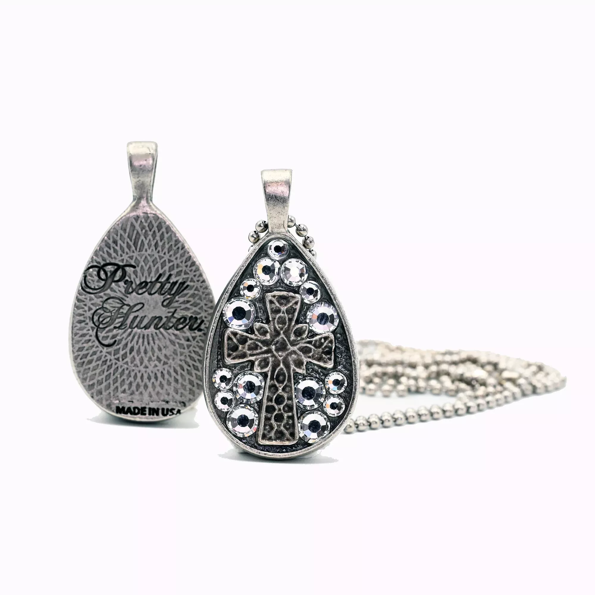 Cross Teardrop Necklace - Pretty Hunter