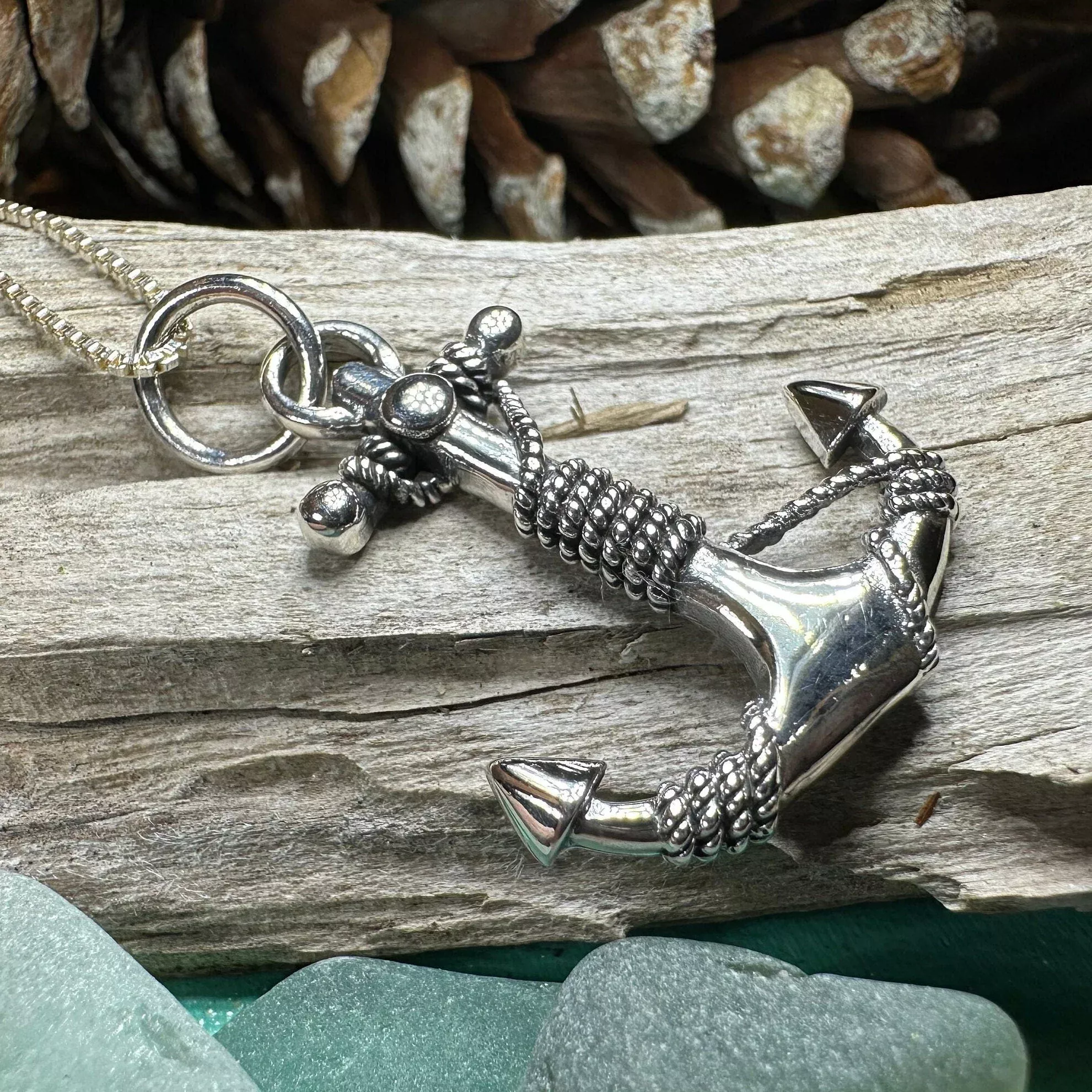 Deep Blue Sea Anchor Necklace