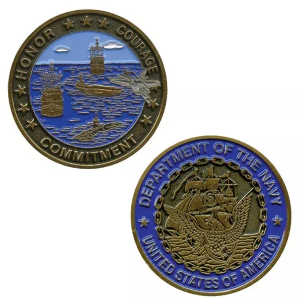 Department Of The Navy W/Sleeve Coin