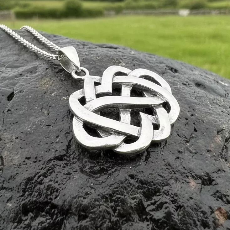 Dilara Celtic Infinity Heart Necklace in Sterling Silver