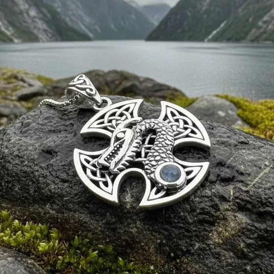 Dragonheart Celtic Cross Necklace in Sterling Silver