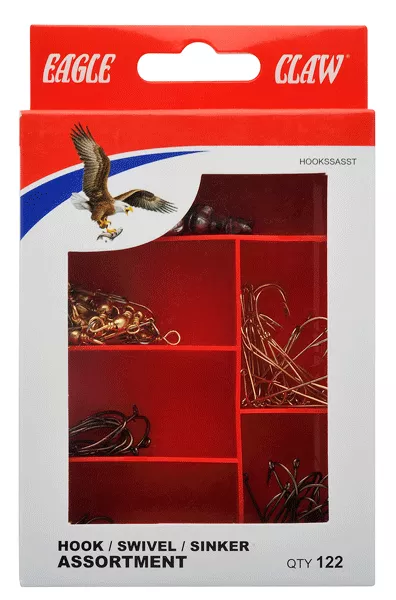 Eagle Claw 122PC Hook, Sinker & Swivel Assortment