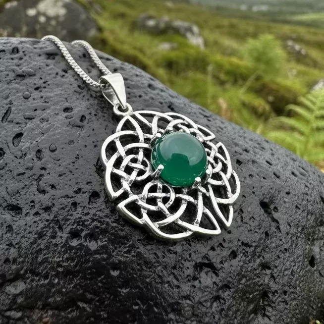 Elvenfire Celtic Knot Necklace in Sterling Silver