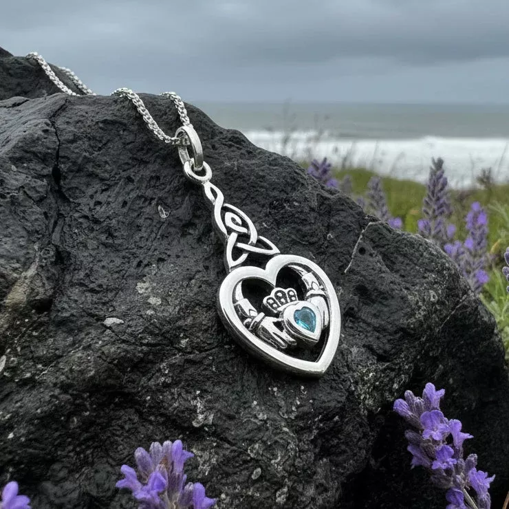 Evermore Irish Claddagh Necklace in Sterling Silver