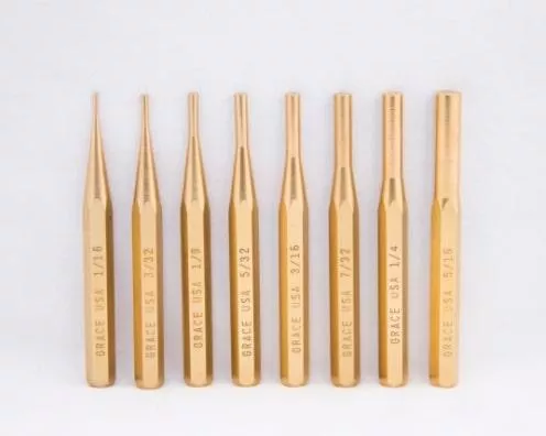 Grace USA Brass Pin Punch Set - 8 Piece Gunsmithing Tool
