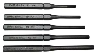 Grace USA Roll Pin Holder Punch Set - 5 Steel Tools
