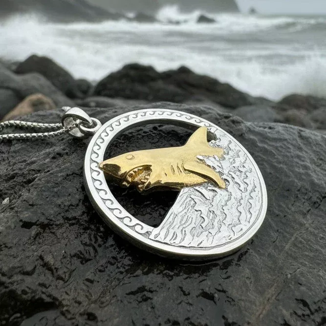 Great White Shark Necklace in Sterling Silver