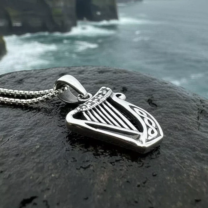 Green Enamel Harp Necklace