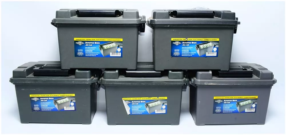 A Group of Five Bunker Hill Security .50 Cal Ammo Boxes