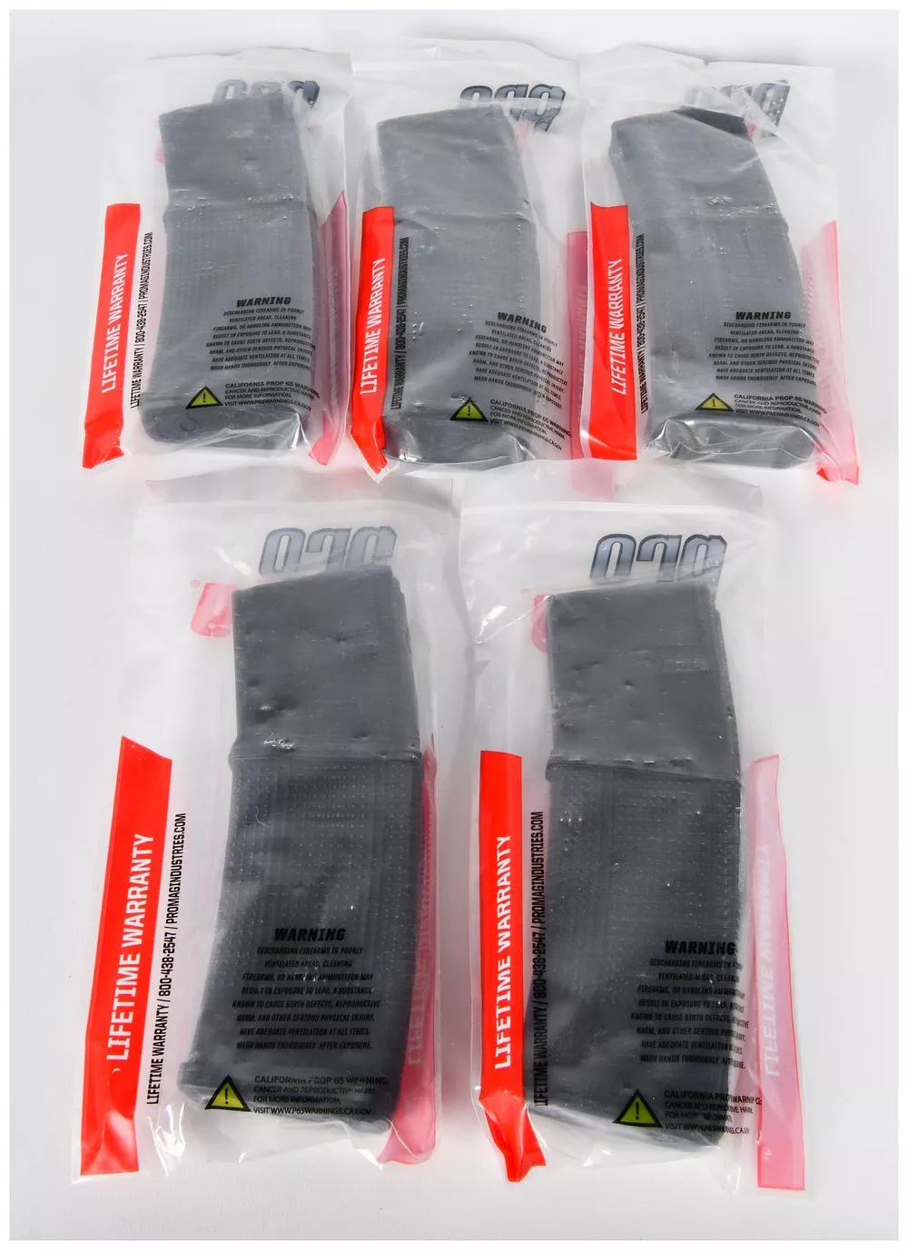 A Group of Five Pro mag AR-15 5.56 MM 30 Round Polymer Magazines