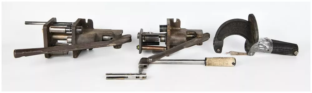 A Group of Vintage Reloading Press Components, Patented 1933