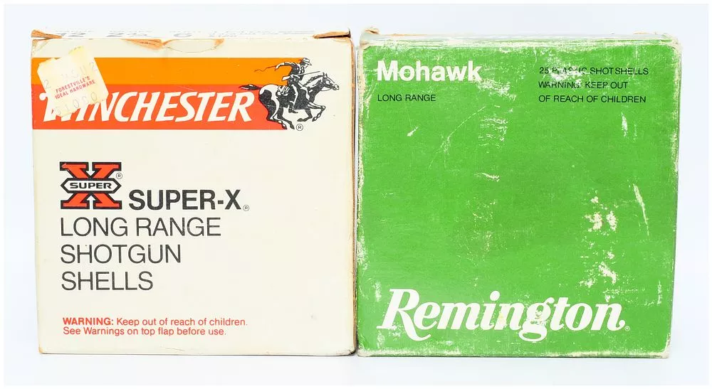 A Group of Vintage Winchester Super-X and Remington Mohawk 12 Gauge Shotgun Shells, 49 Rounds
