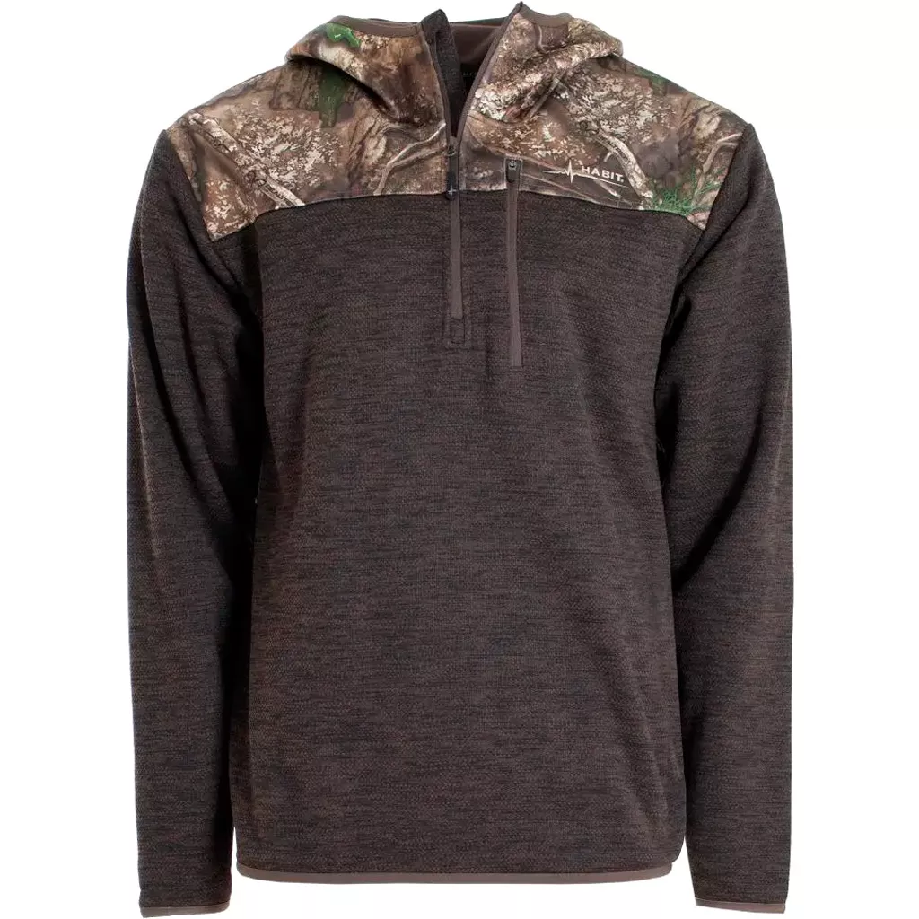 Habit Men's 1/4 Zip Hooded Fleece Pullover - Camo Comfort