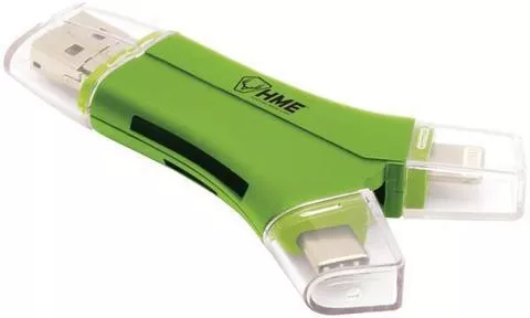 HME 4-in-1 SD Card Reader for iOS & Android Devices