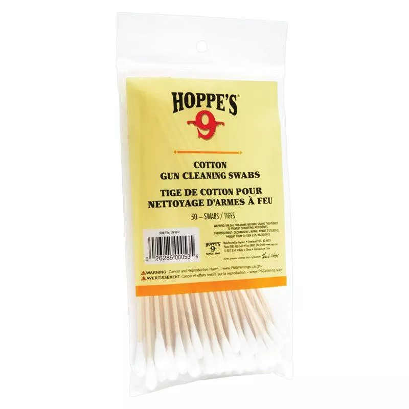 Hoppe's Cotton Cleaning Swabs - 100 Count Gun Cleaning Supplies