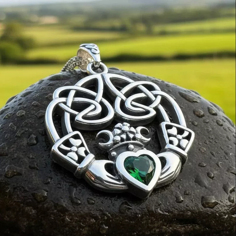 Irish Belle Claddagh Necklace in Sterling Silver