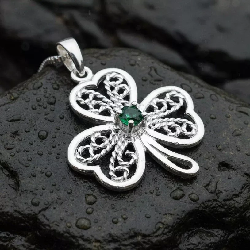 Irish Lace Shamrock Necklace