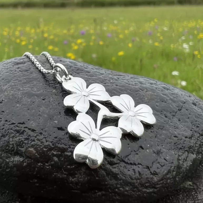 Irish Triple Shamrock Necklace - Handmade in Ireland