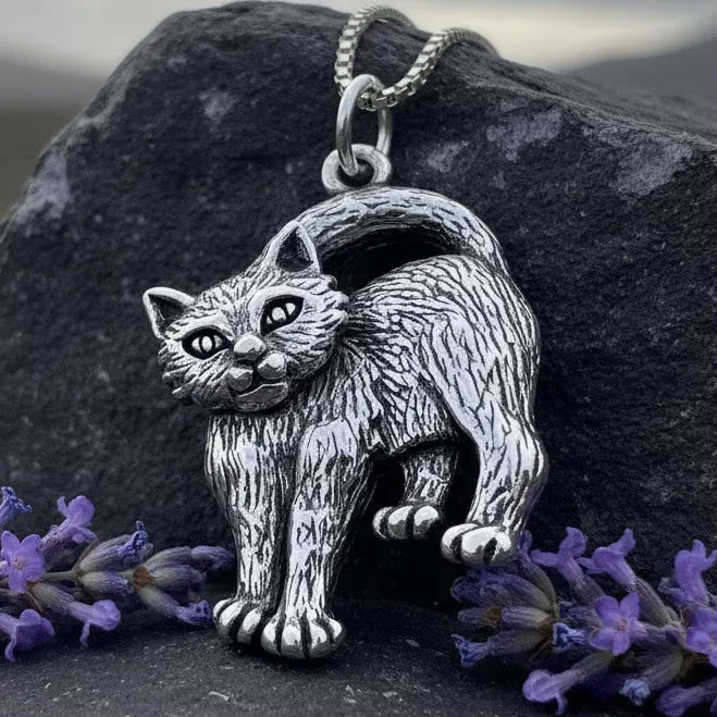 Josie Cat Necklace in Sterling Silver