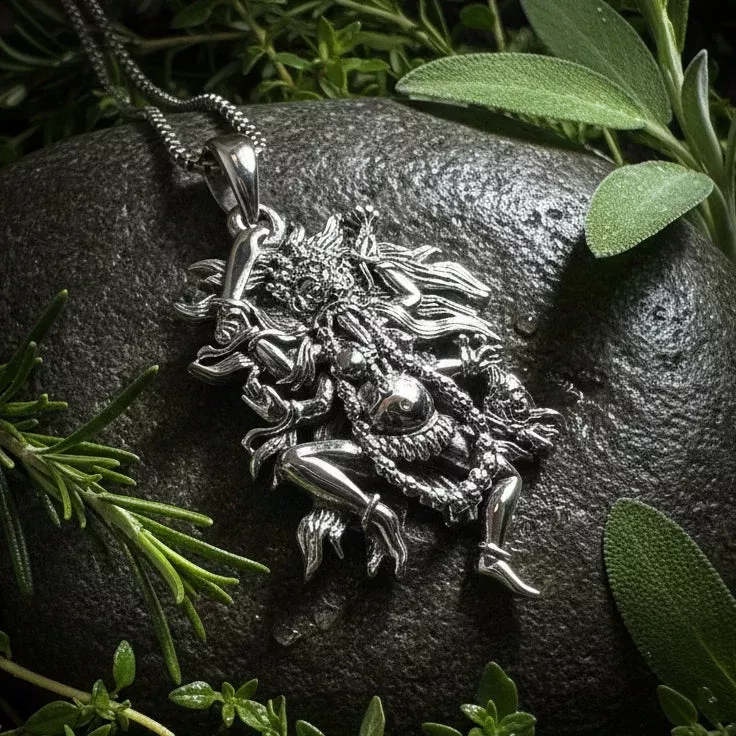 Kali Goddess Necklace in Sterling Silver