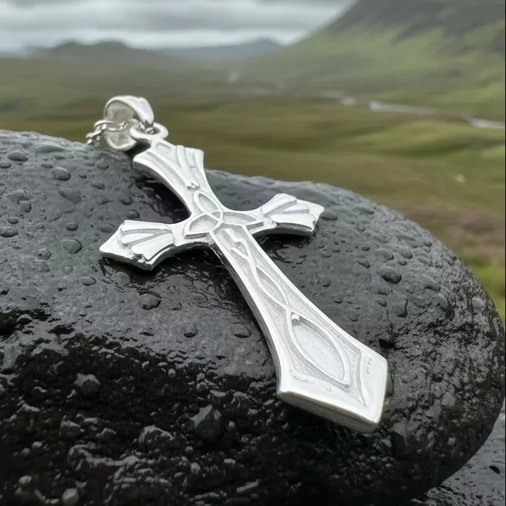 Kells Celtic Cross Necklace in Sterling Silver