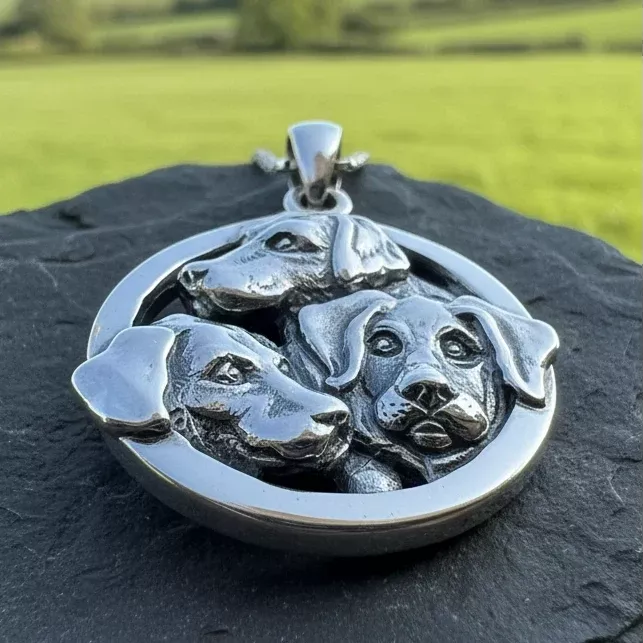Lab Love Labrador Retriever Dog Necklace in Sterling Silver