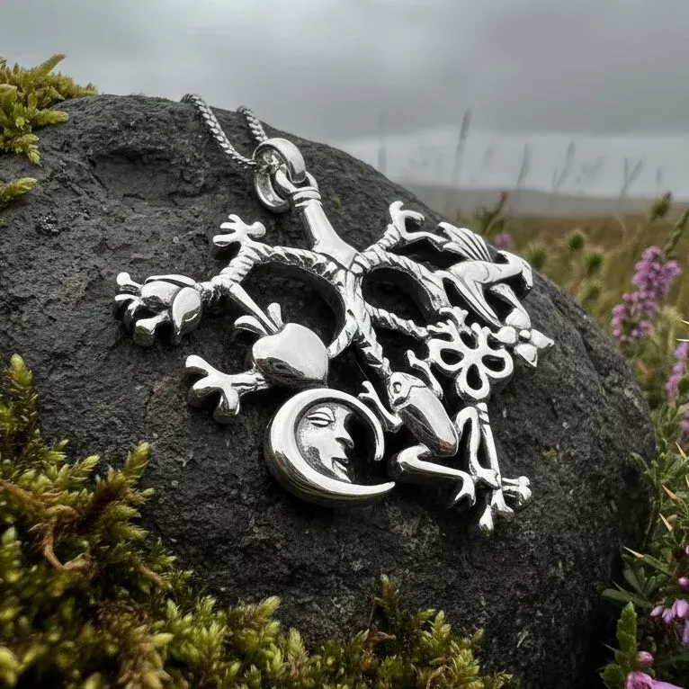Large Stregheria Cimaruta Pendant in Sterling Silver
